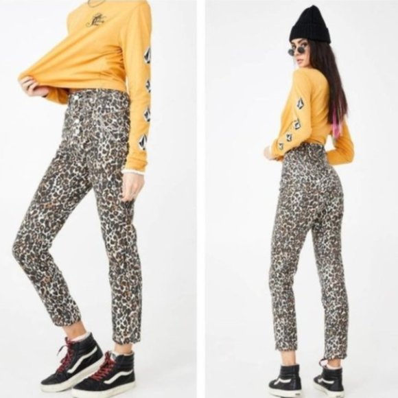 Volcom Super Stoned Skinny Jeans Animal Print NWT - Picture 2 of 7